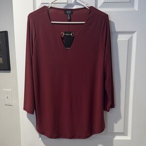 Jones New York Burgundy Blouse